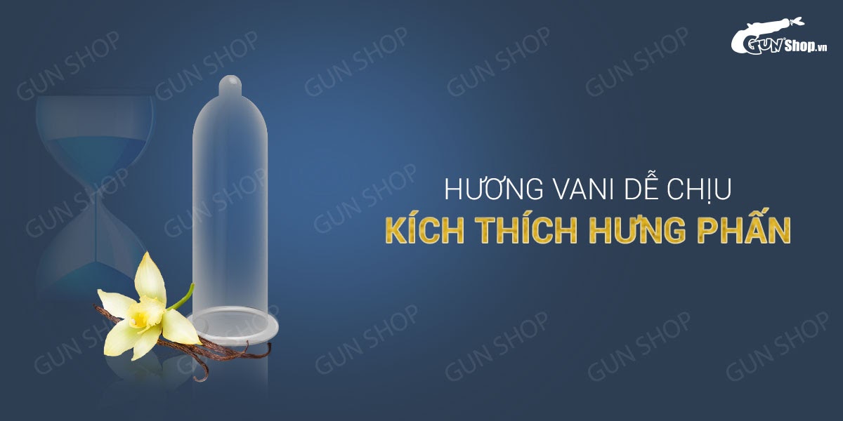 Bao cao su OLO 0.01 Đồng Hồ Xanh Kéo dài thời gian Hương vani Hộp 10 cái Chất lượng cao
