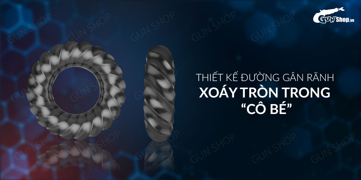 Vòng đeo dương vật Cock Ring Đen 3D Kéo dài thời gian xuất tinh nhanh