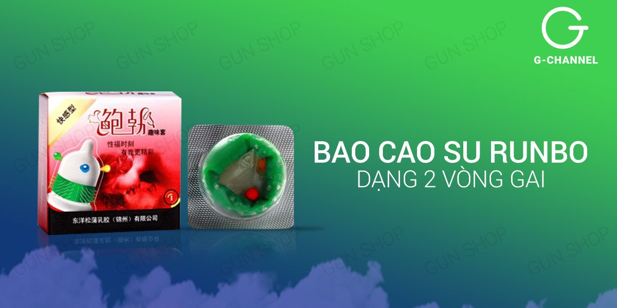 Bộ 3 bao cao su Runbo gân gai lớn kích thích cực đỉnh an toàn