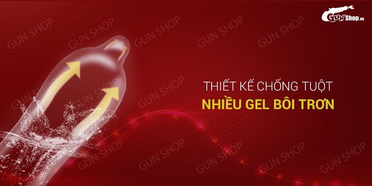 Bao cao su Muaisi đỏ kéo dài thời gian Hộp 12 cái an toàn hiệu quả