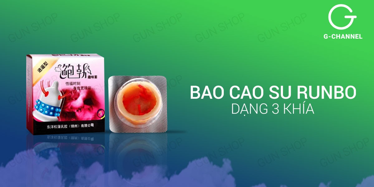 Bộ 3 bao cao su Runbo gân gai lớn kích thích cực đỉnh an toàn