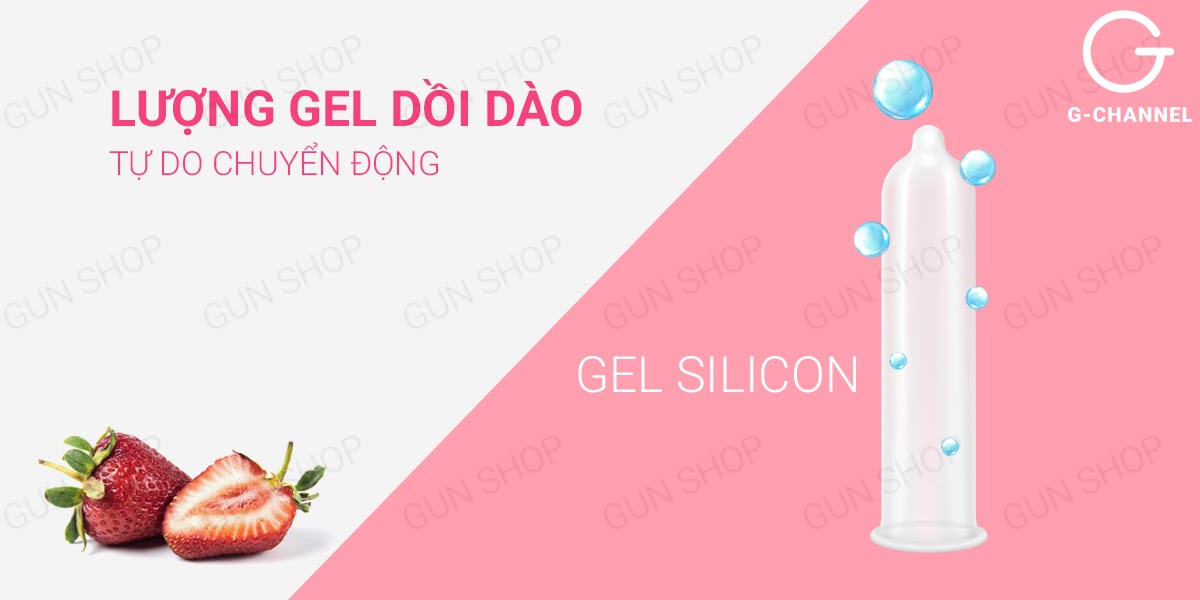 Bao cao su Nakanishi siêu mỏng Hương dâu hộp 4 cái tiện lợi