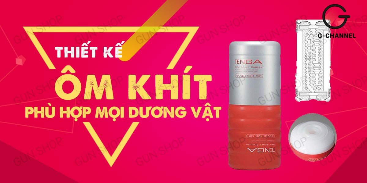 Âm đạo giả Tenga Double Hole nhỏ gọn chát chất, dễ dùng