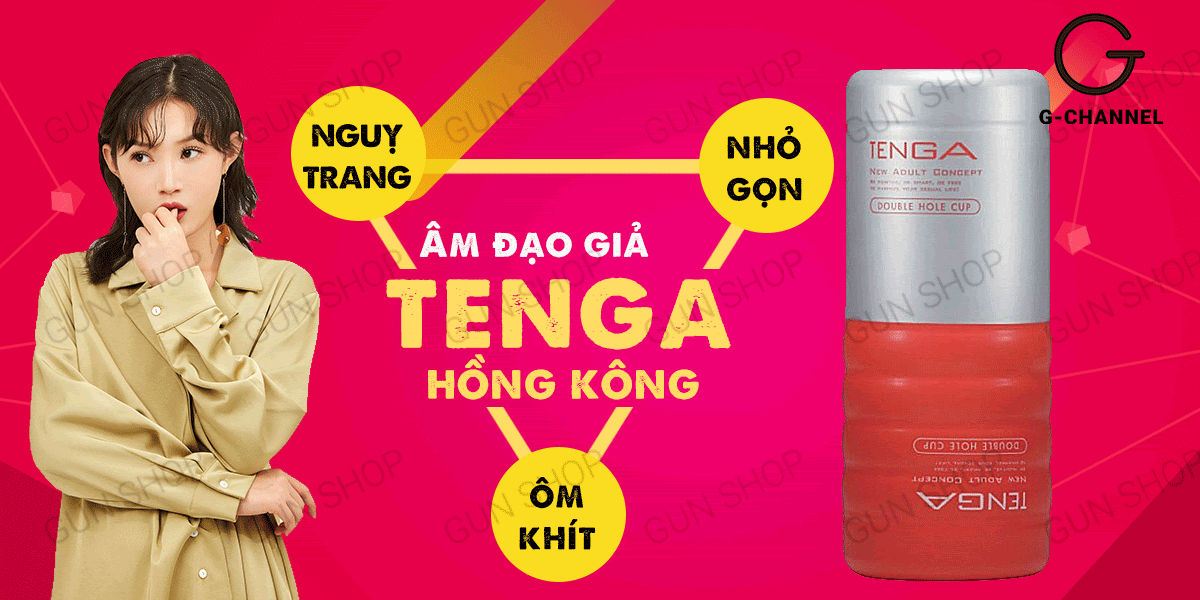 Âm đạo giả Tenga Double Hole nhỏ gọn chát chất, dễ dùng