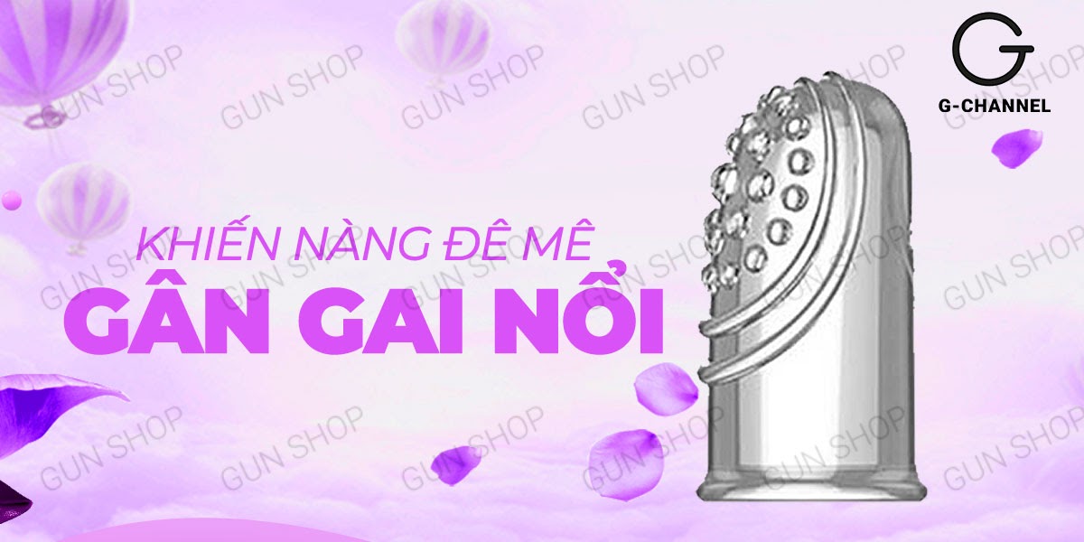 Bao cao su gân gai 2 ngón tay Aichao kích thích mạnh mẽ hộp 2 cái