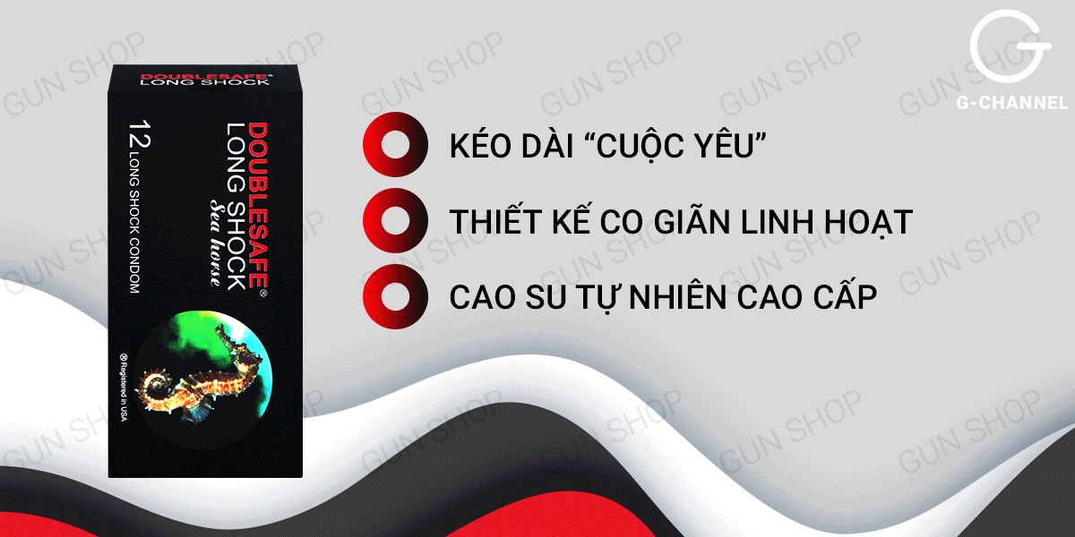 Bao cao su Cá Ngựa hộp 12 cái tăng khoái cảm kéo dài thời gian