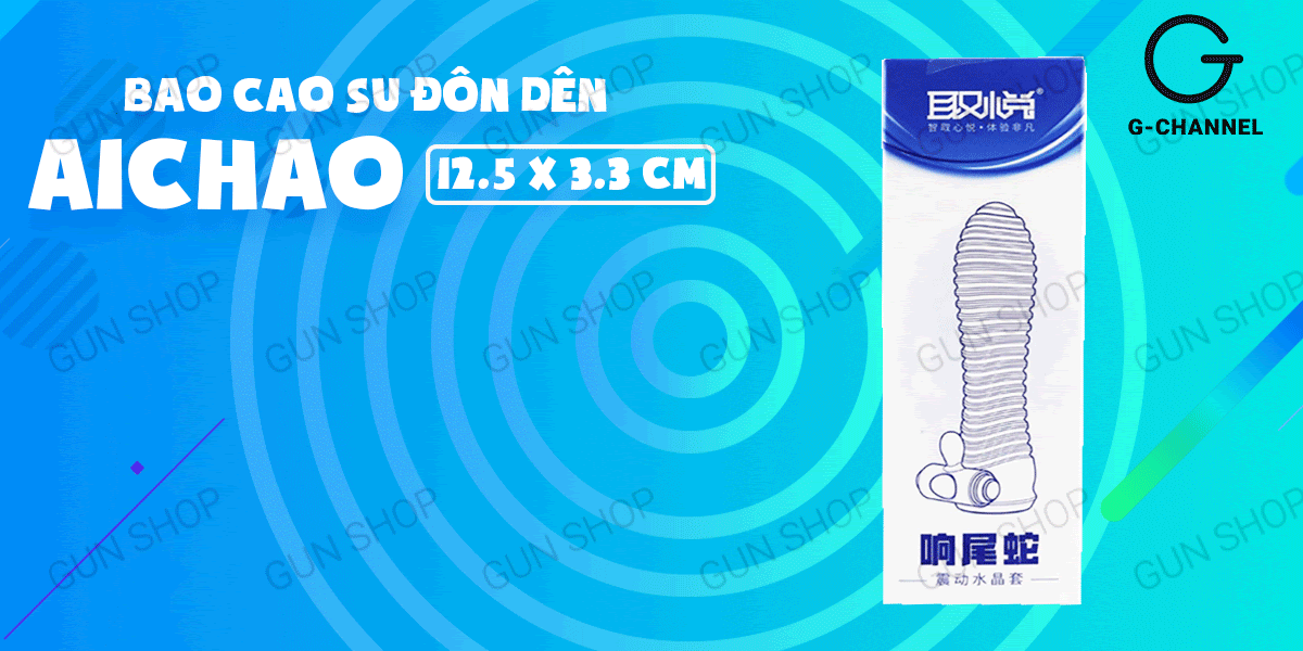 Bao cao su đôn dên rung kích thích tăng khoái cảm cực mạnh Aichao