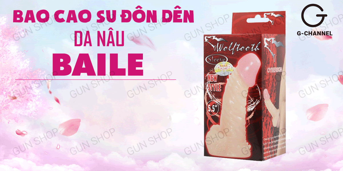 Bao cao su đôn dên Baile da nâu tăng kích thước hấp dẫn 14.4x3.5cm