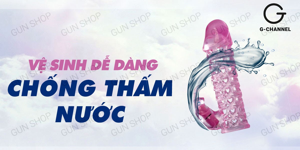 Bao cao su đôn dên silicon rung Baile Hoa hồng tăng khoái cảm