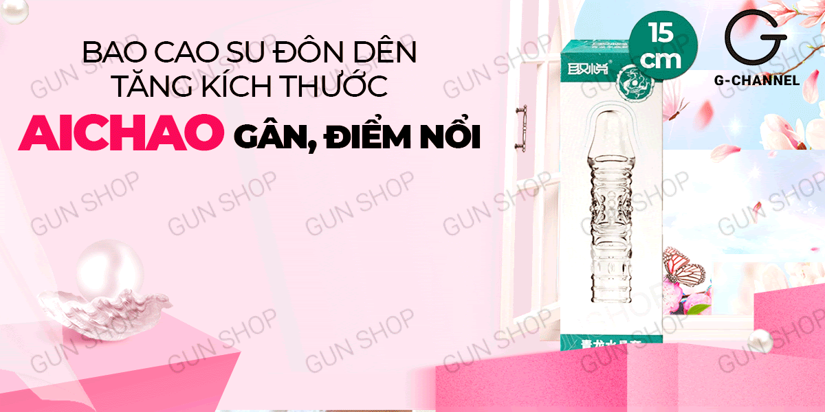 Bao cao su đôn dên Aichao tăng kích thước gân gai hấp dẫn an toàn