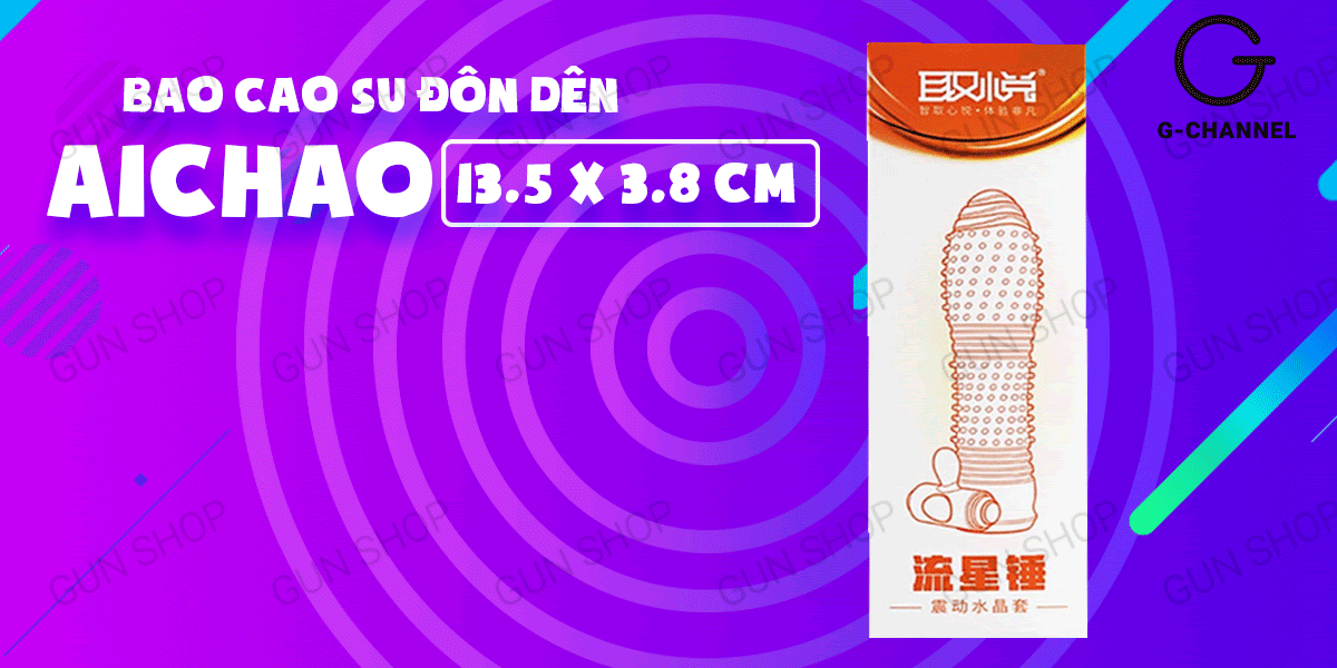 Bao cao su đôn dên rung kích thích tăng khoái cảm Aichao Cam