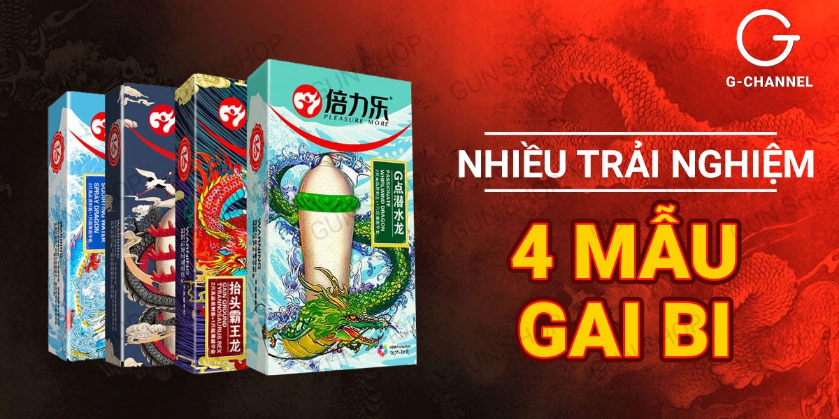 Bao cao su Dragon kích thích cực mạnh gân gai bi lớn hộp 3 cái