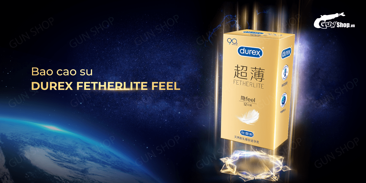 Bao cao su Durex Fetherlite Feel siêu mỏng gel bôi trơn 12 cái chính hãng