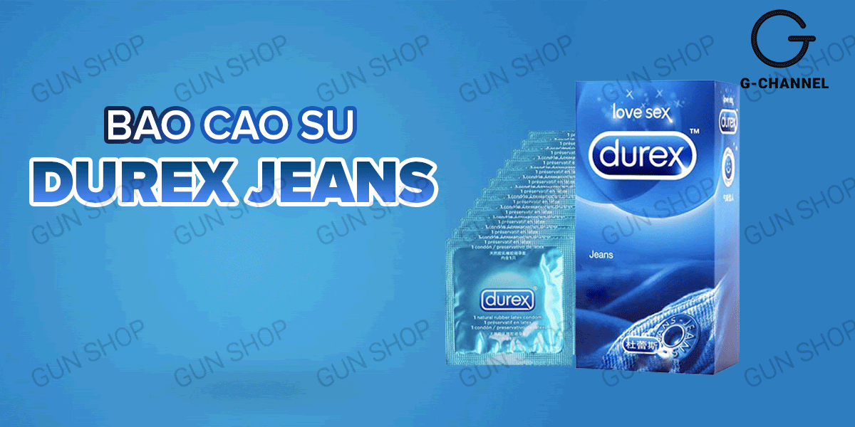 Bao cao su Durex Jeans siêu mỏng nhiều gel bôi trơn an toàn hộp 12