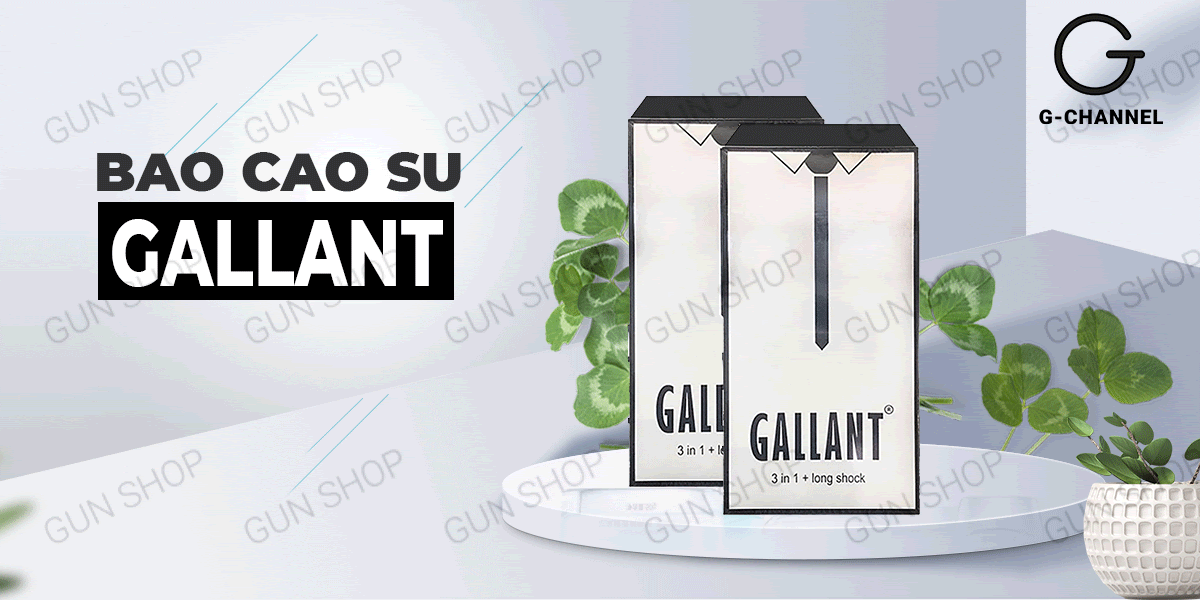 Bao cao su Gallant 3 trong 1 kéo dài siêu mỏng gân nổi hộp 10 cái