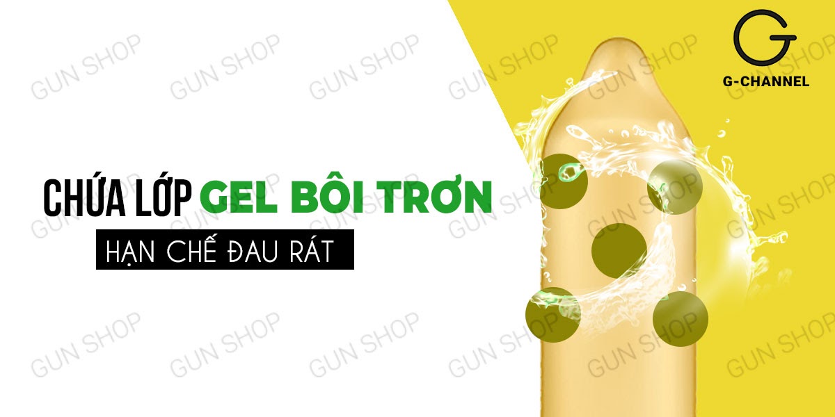 Bao cao su Gold gai bi hộp 2 cái an toàn kích thích cực khoái