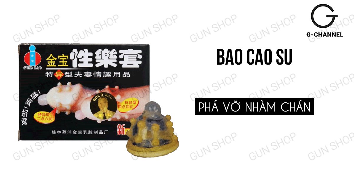 Bao cao su Gold gai bi hộp 2 cái an toàn kích thích cực khoái
