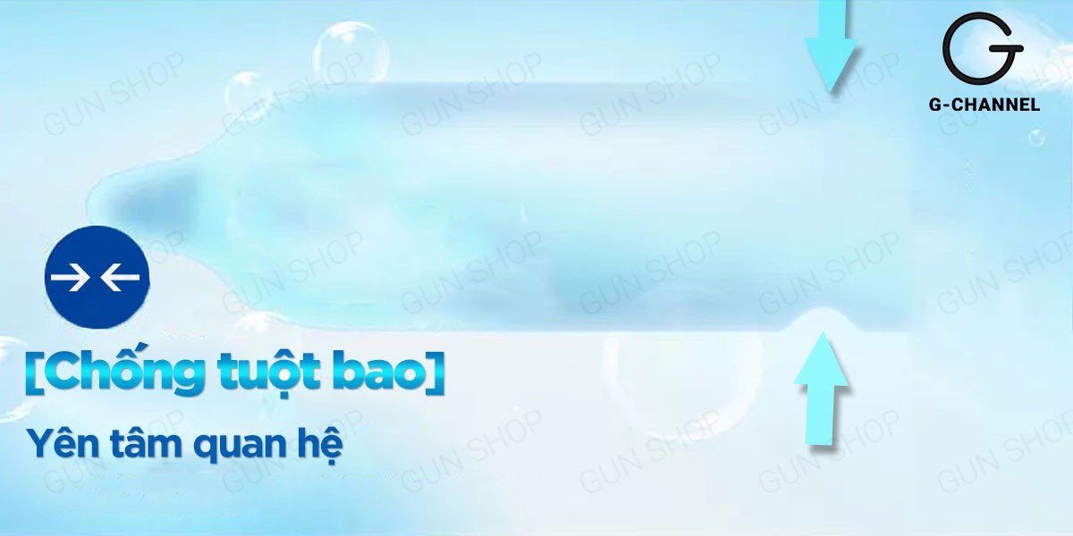 Bao cao su Gun Super Ultra Thin siêu mỏng 0.03mm hộp 10 cái an toàn kích thích