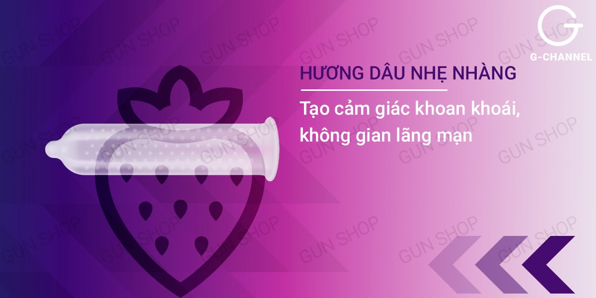 Bao cao su Human hương dâu điểm nổi hộp 120 cái giá tốt
