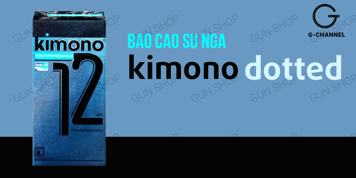 Bao cao su Kimono Dotted siêu mỏng 0.03mm tăng cảm xúc an toàn hộp 12