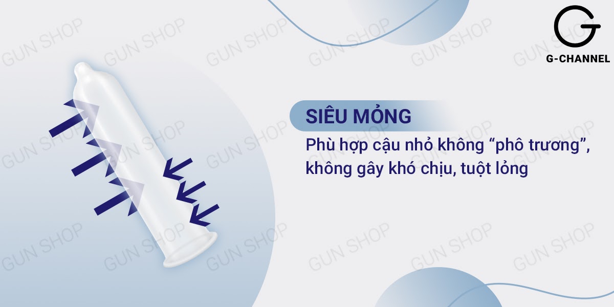 Bao cao su Liebe mỏng trơn size 49mm ôm sát an toàn hộp 12 cái