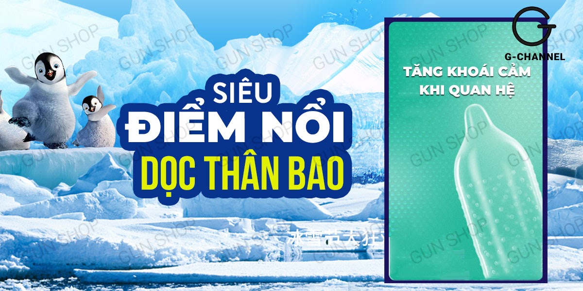 Bao cao su Muaisi Cool siêu mát lạnh điểm nổi hộp 10 cái giá tốt