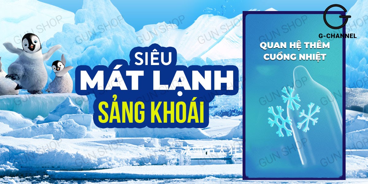 Bao cao su Muaisi Cool siêu mát lạnh điểm nổi hộp 10 cái giá tốt