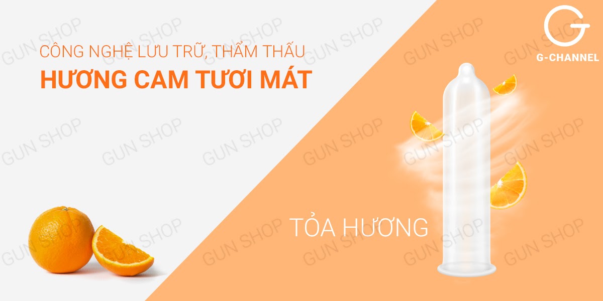 Bao cao su Nakanishi siêu mỏng 0.03mm hương cam thơm mát hộp 4 cái