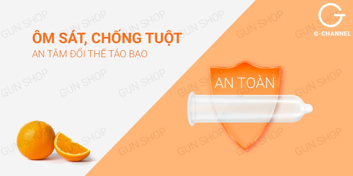 Bao cao su Nakanishi siêu mỏng 0.03mm hương cam thơm mát hộp 4 cái