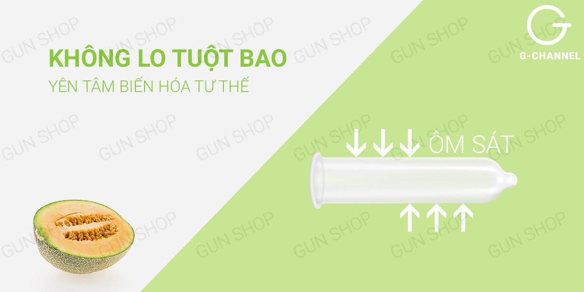 Bao cao su Nakanishi siêu mỏng 0.03mm hương dưa lưới trải nghiệm tuyệt vời