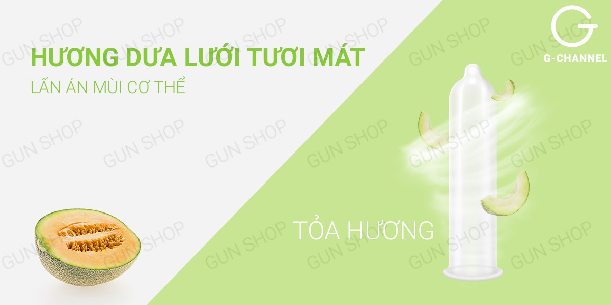 Bao cao su Nakanishi siêu mỏng 0.03mm hương dưa lưới trải nghiệm tuyệt vời