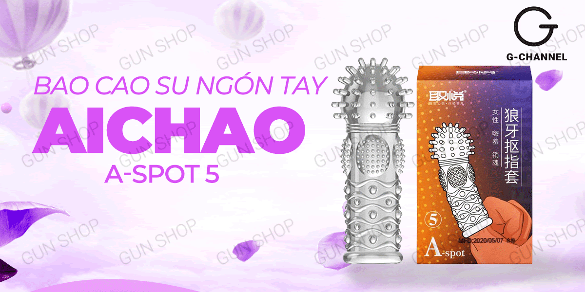 Bao cao su ngón tay Aichao gai nổi lớn kích thích cực phê