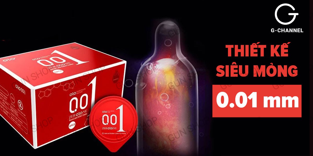 Bao cao su OLO Đỏ siêu mỏng nóng ấm tăng khoái cảm hộp 10