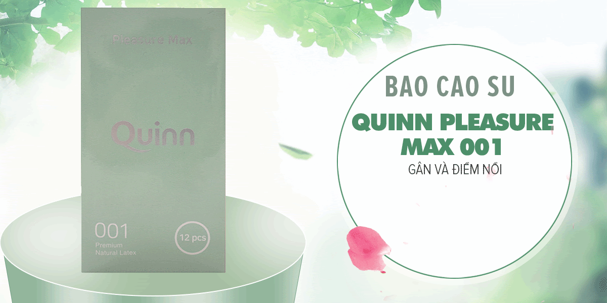 Bao cao su Quinn Pleasure Max Gân Điểm Nổi Hộp 12 cái An toàn Hưng phấn