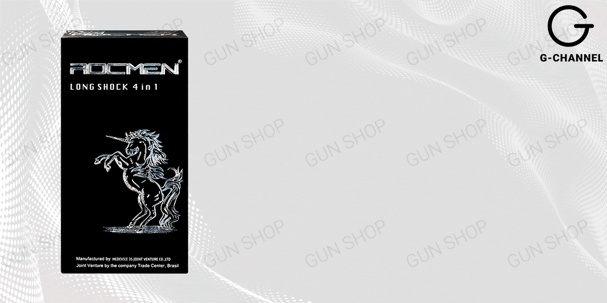 Bao cao su Rocmen Long Shock mỏng gai an toàn kéo dài cực khoái hộp 12