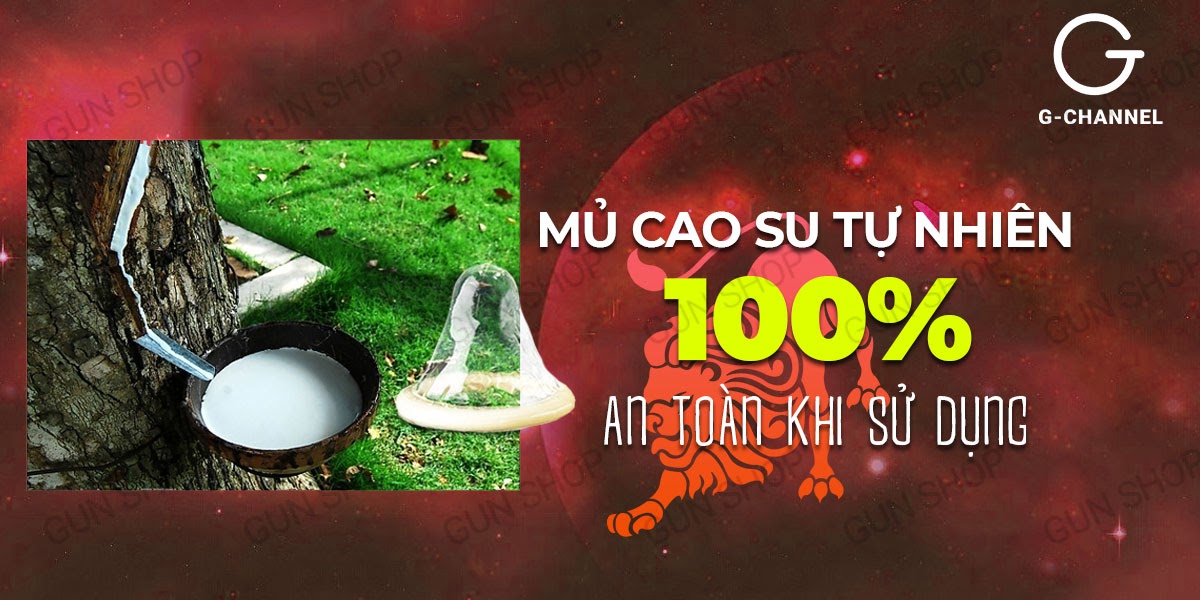 Bao cao su Ropockon Cung Sư Tử mỏng 0.03mm hương dâu 12 cái siêu mềm mại an toàn