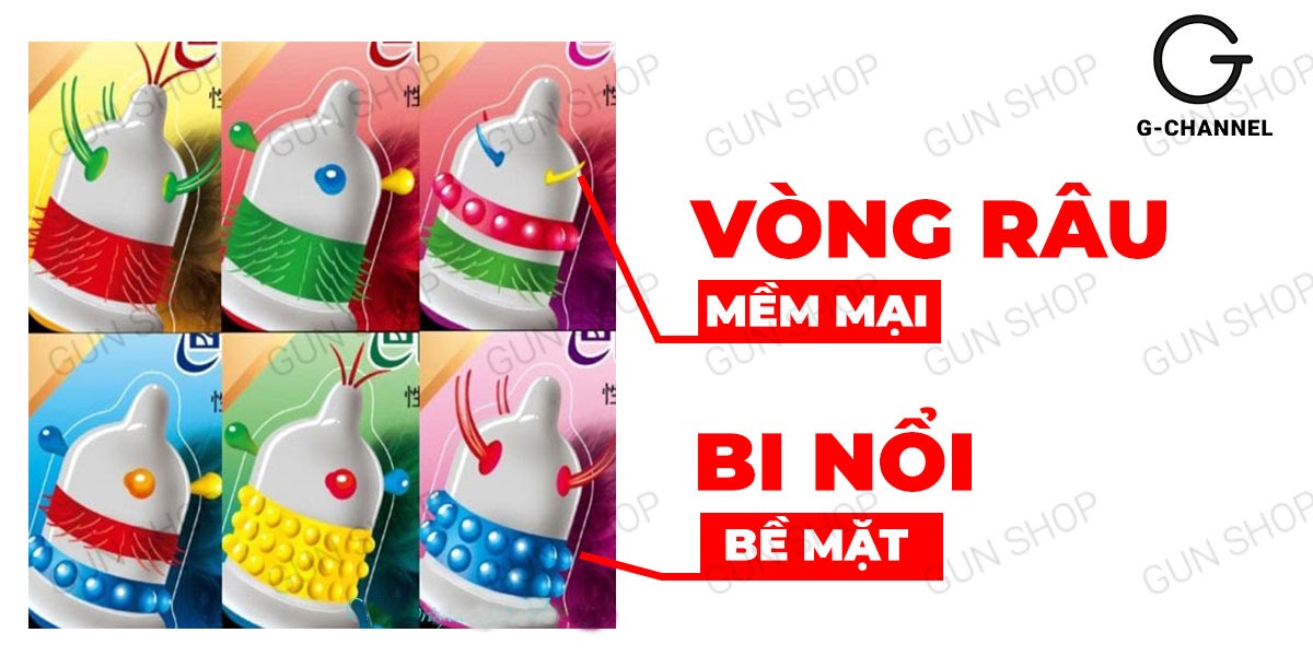 Bao cao su Runbo gân gai lớn hộp 6 siêu mỏng kích thích mạnh