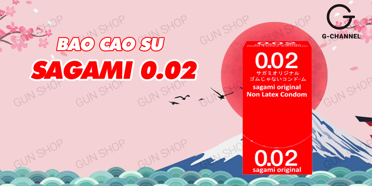 Bao cao su Sagami siêu mỏng 0.02mm, an toàn, hộp 12 cái