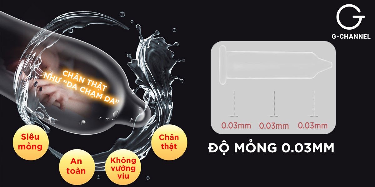 Bao cao su Sagami Feel Up siêu mỏng siêu điểm nổi hộp 10 cái an toàn