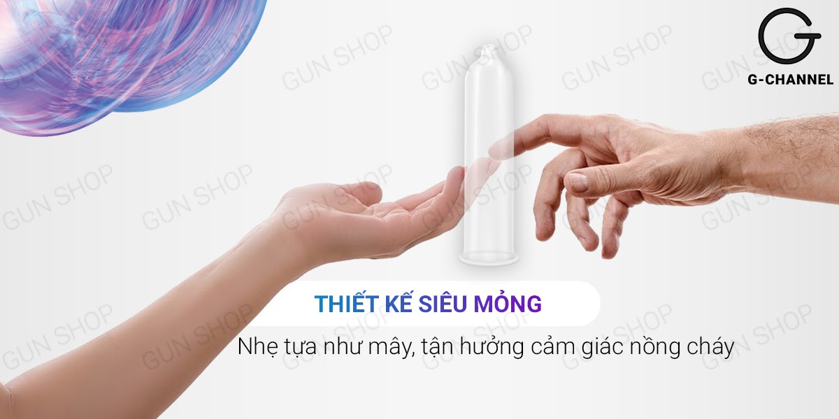 Bao cao su Shell Intense siêu mỏng 0.04mm co giãn tốt hộp 10 cái