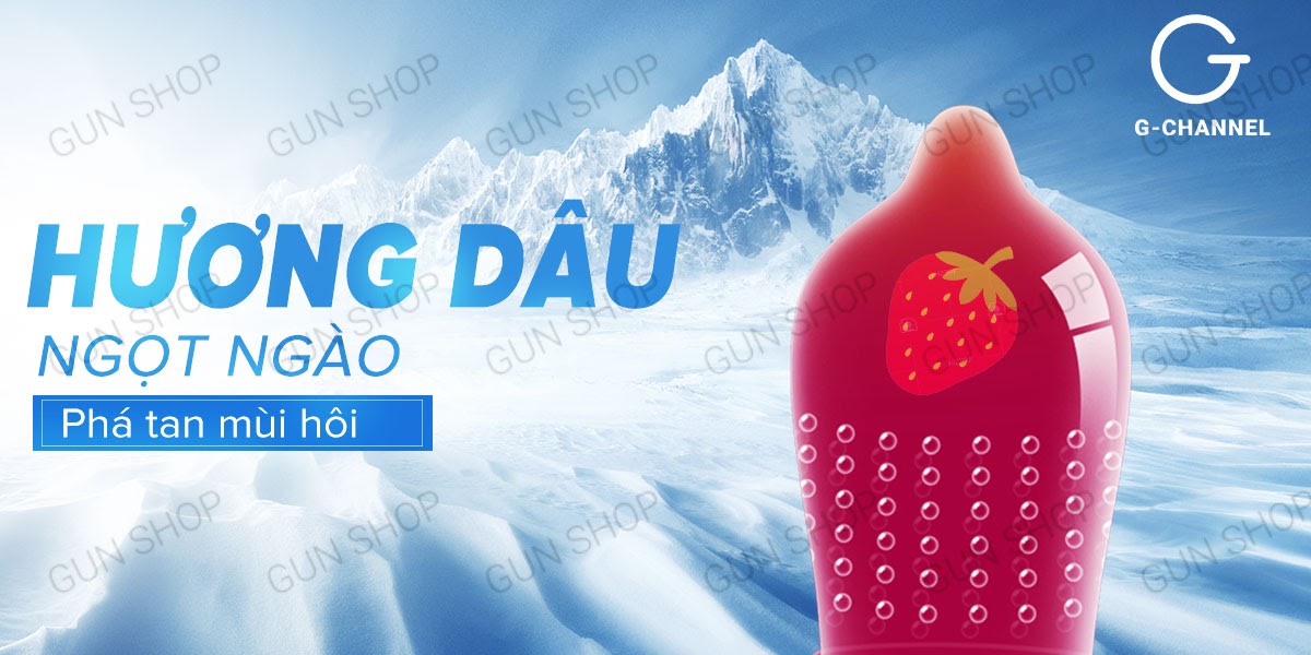 Bao cao su Strast hương dâu dịu ngọt hộp 72 cái, siêu mỏng