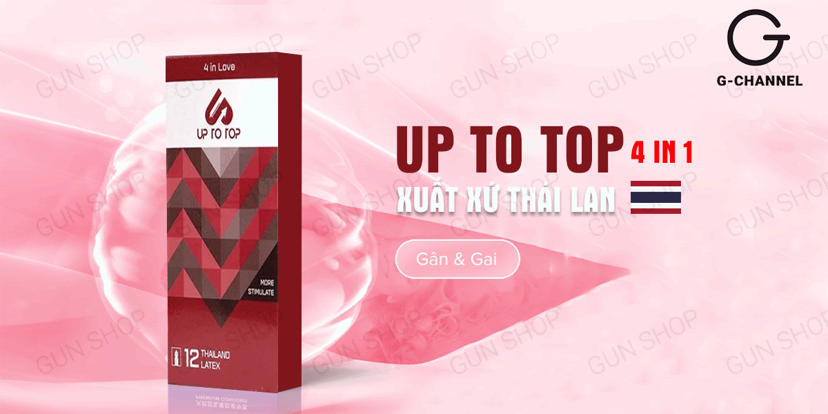 Bao cao su Up To Top 4 In Love hộp 12 cái kéo dài tăng khoái cảm