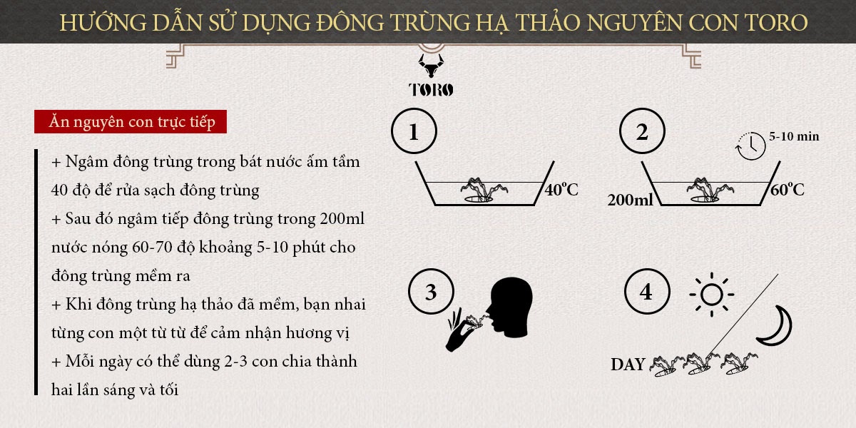 Đông trùng hạ thảo nguyên con 5g cao cấp bổ dưỡng tăng cường sức khỏe