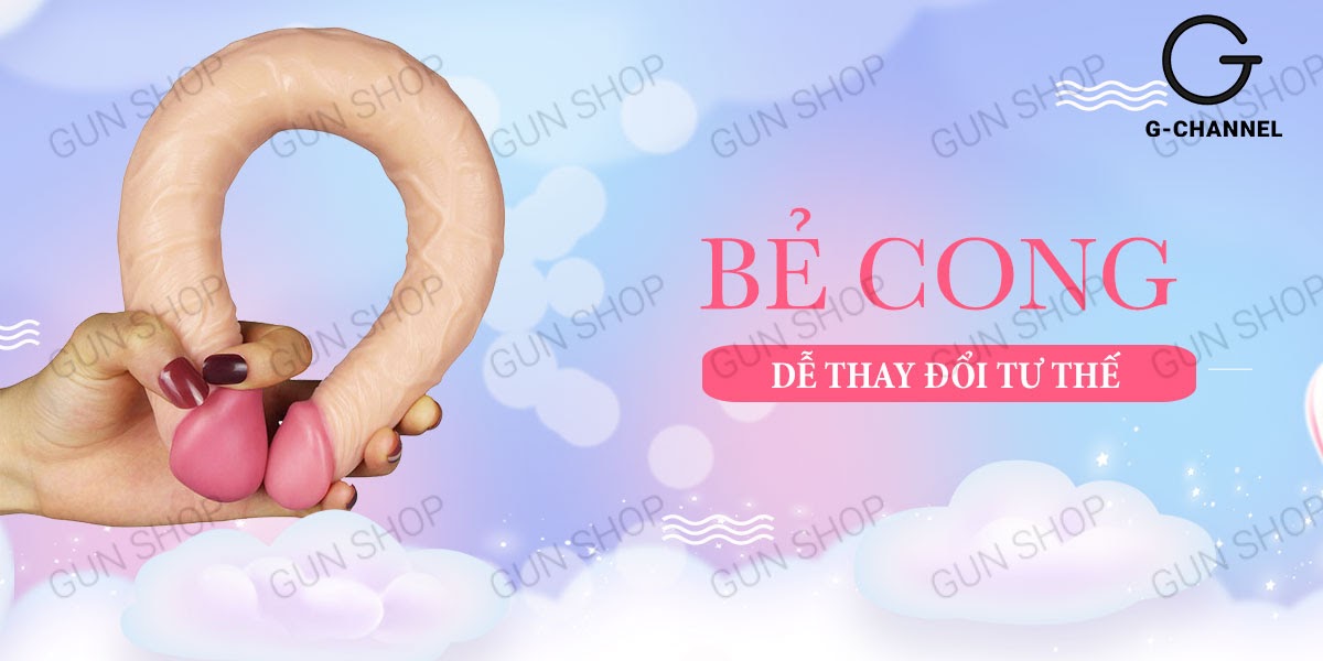 Lovetoy dương vật giả 2 đầu mềm dẻo uốn cong đa chiều hấp dẫn