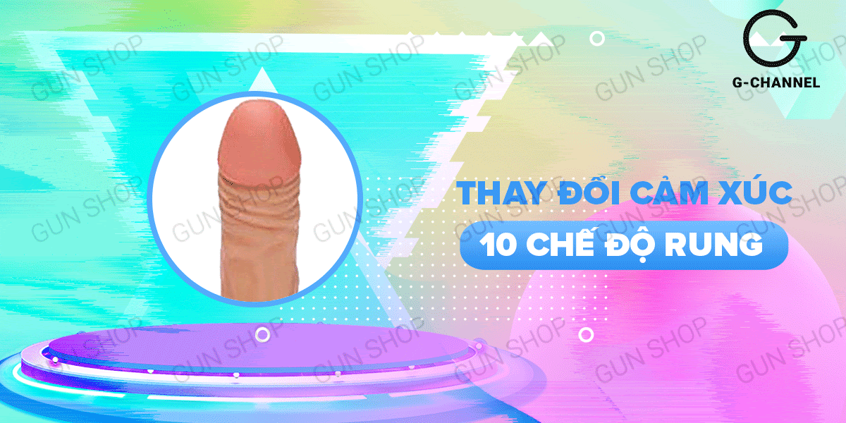 Dương vật giả rỗng dây đeo 7 chế độ rung siêu thực thỏa mãn