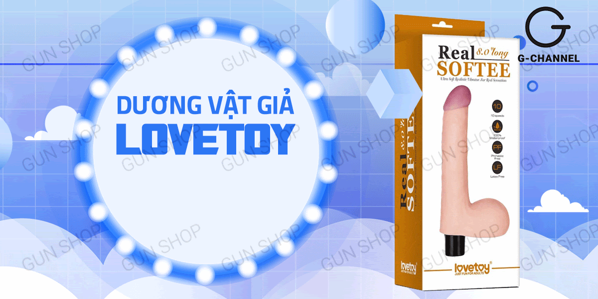 Dương vật giả pin 10 chế độ bìu rung Lovetoy Real Softee siêu thật