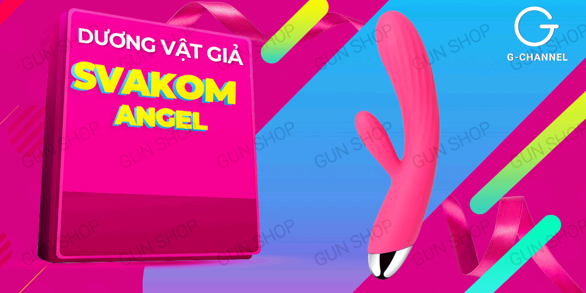 Dương vật giả Svakom Angel rung kép mạnh sưởi ấm sạc tiện lợi