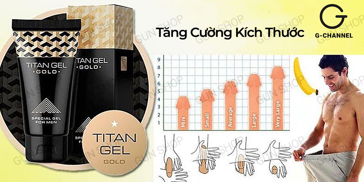 Gel bôi trơn Titan Gold tăng kích thước, kéo dài thời gian, chính hãng 50ml