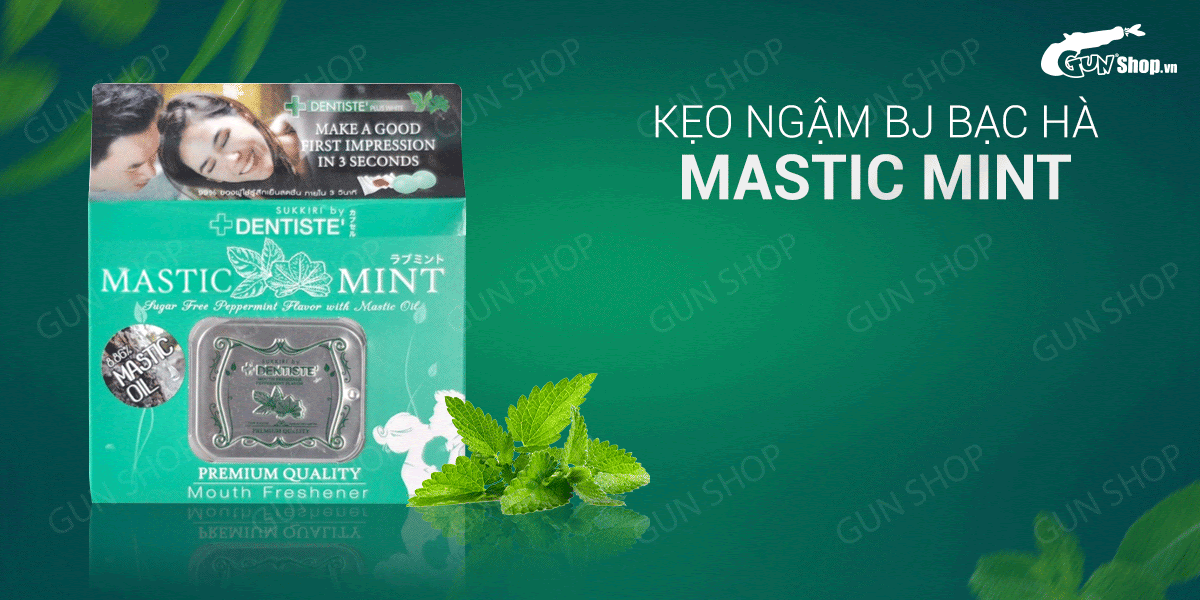 Kẹo ngậm BJ bạc hà Mastic Mint tăng hưng phấn đổi gió hấp dẫn