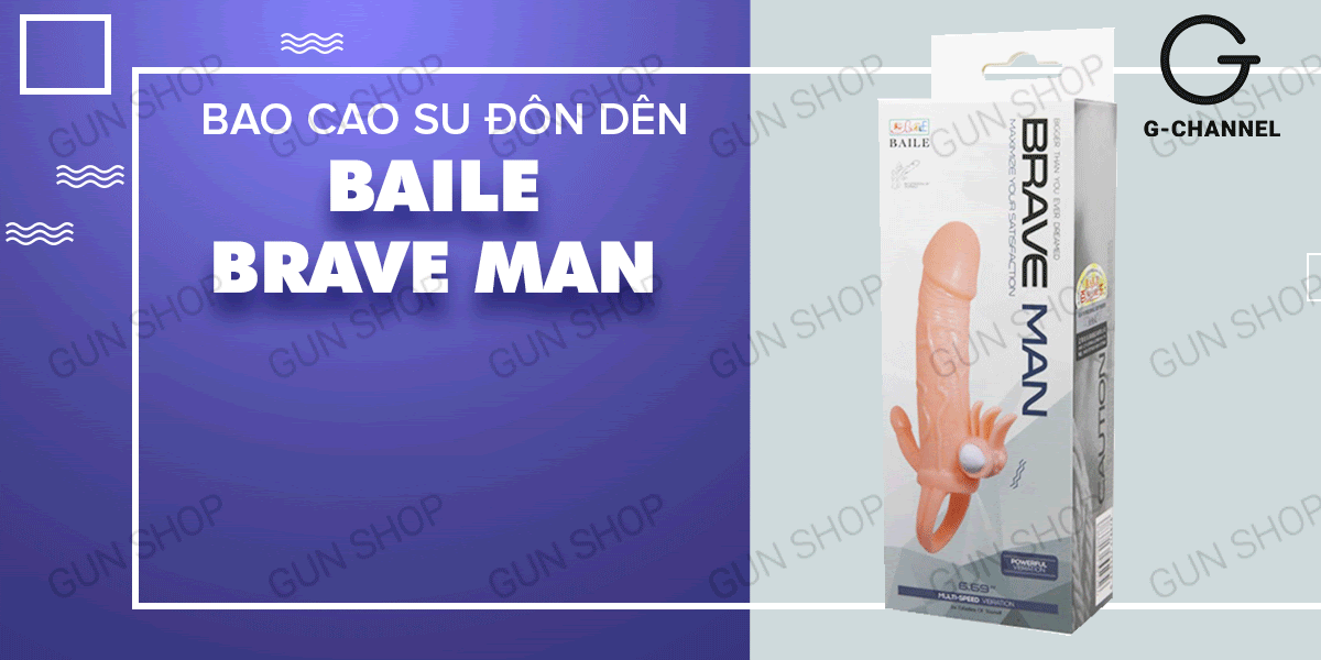 Bao cao su đôn dên Baile Braveman rung điểm G 14.5cm kích thích